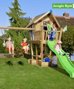 Jungle Gym Crazy Playhouse Tårn Komplet Inkl. Swing Module Xtra Og Rutschebane - 804-379
