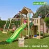 Jungle Gym Mansion Legetårn Komplet Inkl. Climb Module Xtra, 120 Kg Sand Og Grøn Rutschebane - 804-267CXSG -homeshop butik unnamed file 400