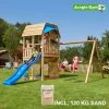Jungle Gym Barn Legetårn Komplet Inkl. Swing Module Xtra, 120 Kg Sand Og Blå Rutschebane - 804-287SXSB -homeshop butik unnamed file 415