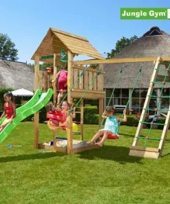 Jungle Gym Cabin Legetårn Komplet Inkl. Climb Module Xtra Og Rutschebane - 804-283CX