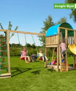Jungle Gym Villa Legetårn Komplet Inkl. Climb Module Xtra Ekskl. Rutschebane - 804-285CB