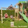 Jungle Gym Mansion Legetårn Komplet Inkl. Swing Module Xtra, 120 Kg Sand Og Grøn Rutschebane - 804-267SXSG -homeshop butik unnamed file 455