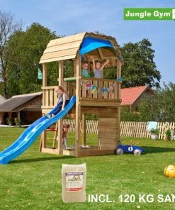 Jungle Gym Barn Legetårn Komplet, Inkl. 120 Kg Sand Og Blå Rutschebane - 804-287SAB