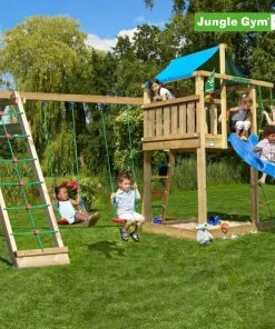 Jungle Gym Lodge Legetårn Komplet Inkl. Climb Module Xtra Og Rutschebane - 804-274CX