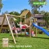 Jungle Gym Cubby Legetårn Komplet Inkl. Swing Module Xtra, 120 Kg Sand Og Blå Rutschebane - 804-269SXSB
