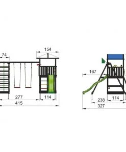 Jungle Gym Hut Legetårn Komplet Inkl. Climb Module Xtra Ekskl. Rutschebane, Grundmalet Sort - 806-282CB