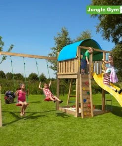 Jungle Gym Villa Legetårn Komplet Inkl. Swing Module Xtra Og Rutschebane - 804-285SX