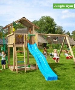 Jungle Gym Chalet Legetårn Komplet Inkl. Swing Module Xtra Ekskl. Rutschebane - 804-271SB