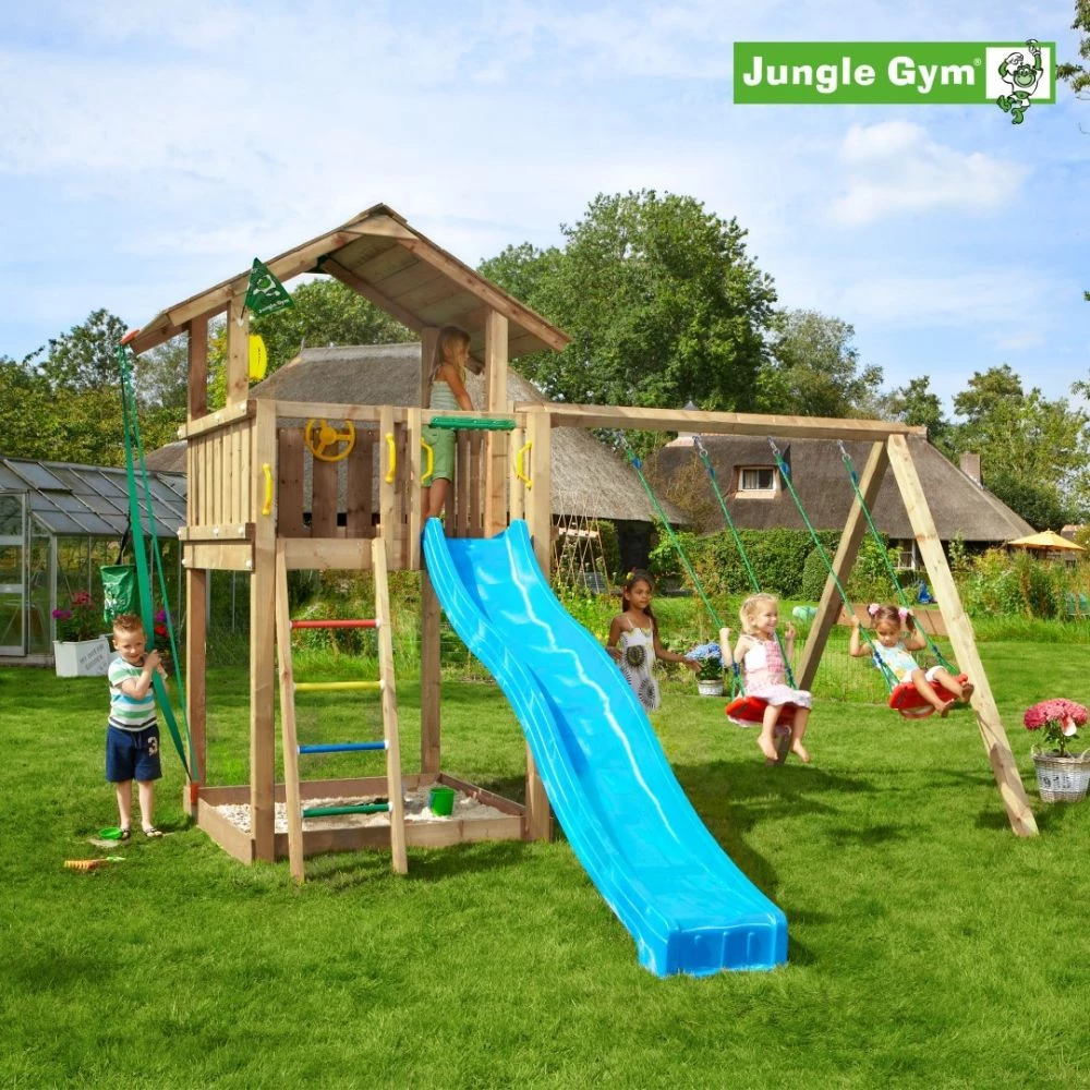 Jungle Gym Chalet Legetårn Komplet Inkl. Swing Module Xtra Ekskl. Rutschebane - 804-271SB 3 Jungle Gym Chalet Legetårn Komplet Inkl. Swing Module Xtra Ekskl. Rutschebane - 804-271SB