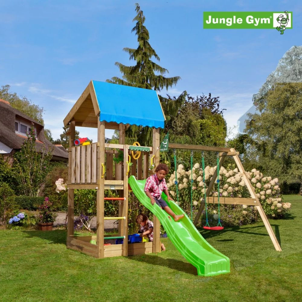 Jungle Gym Home Legetårn Komplet Inkl. Swing Module Xtra Og Rutschebane - 804-315NSX 4 Jungle Gym Home Legetårn Komplet Inkl. Swing Module Xtra Og Rutschebane - 804-315NSX - Billede 2