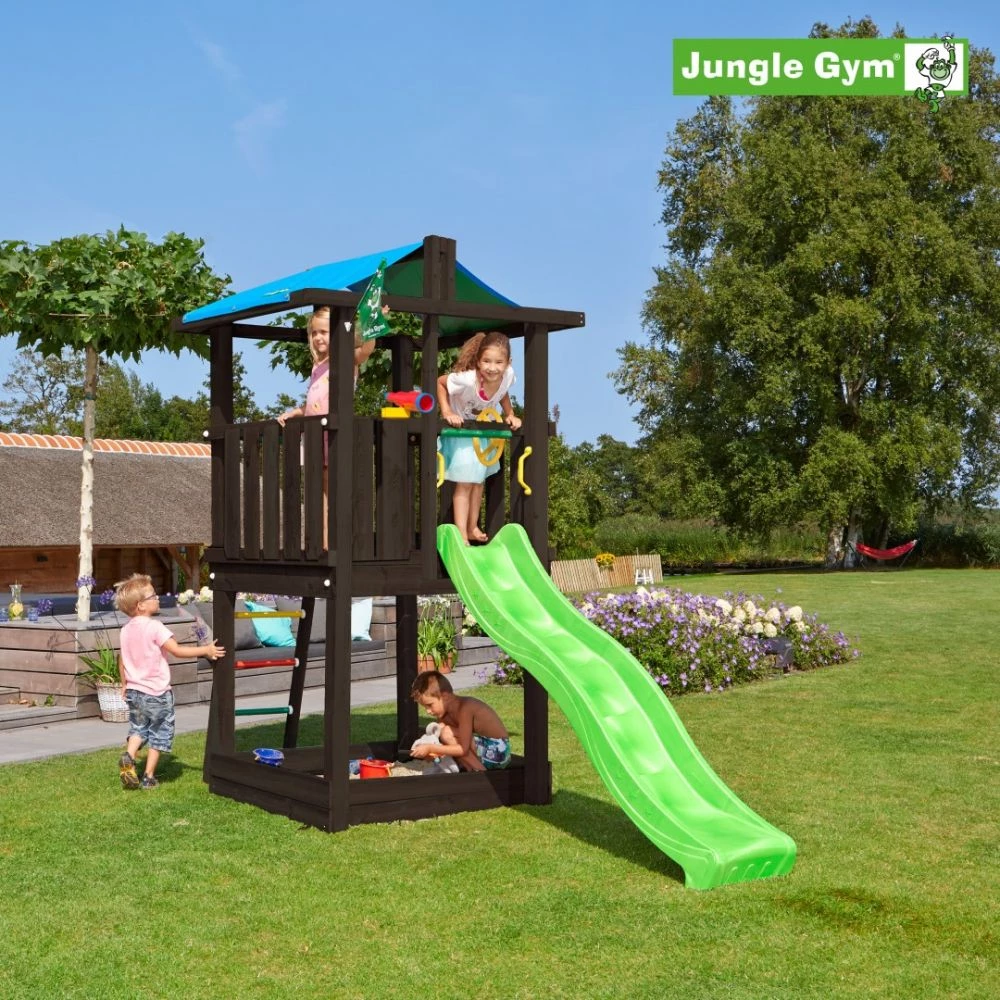 Jungle Gym Hut Legetårn Komplet Inkl. Rutschebane, Grundmalet Sort - 806-282 4 Jungle Gym Hut Legetårn Komplet Inkl. Rutschebane, Grundmalet Sort - 806-282 - Billede 2