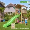 Jungle Gym Cottage Legetårn Komplet, Inkl. 120 Kg Sand Og Grøn Rutschebane - 804-270SG -homeshop butik unnamed file 615