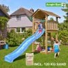 Jungle Gym Cottage Legetårn Komplet, Inkl. 120 Kg Sand Og Blå Rutschebane - 804-270SAB