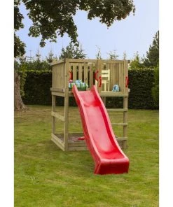 Plus A/S Plus Play Legetårn Trykimprægneret Inkl. Rød Rutsjebane 185281-5