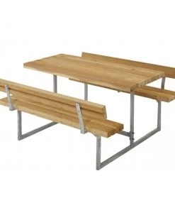 Plus A/S Plus Basic Børnesæt Bord-bænkesæt M/2 Ryglæn Lærk 185832-3