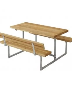 Plus A/S Plus Basic Børnesæt Bord-bænkesæt M/1 Ryglæn Lærk 185831-3