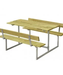 Plus A/S Plus Basic Børnesæt Bord-bænkesæt M/2 Ryglæn Trykimprægneret 185802-1