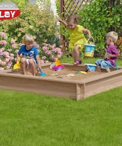 Nordic Play Sandkasse Lærketræ 150x150 Cm Inkl. 240 Kg Sand