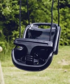 NORDIC PLAY Babygynge Med Høj Ryg Ekstra Kraftig Plast Sort M/ Sort Reb - 805-469